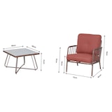 thumbnail of METRO PROFESSIONAL Outdoor Sofa Lounge-Set 3-tlg., Stahl/Polyester, 2 Sessel, 1 Tisch, terrakotta/braun