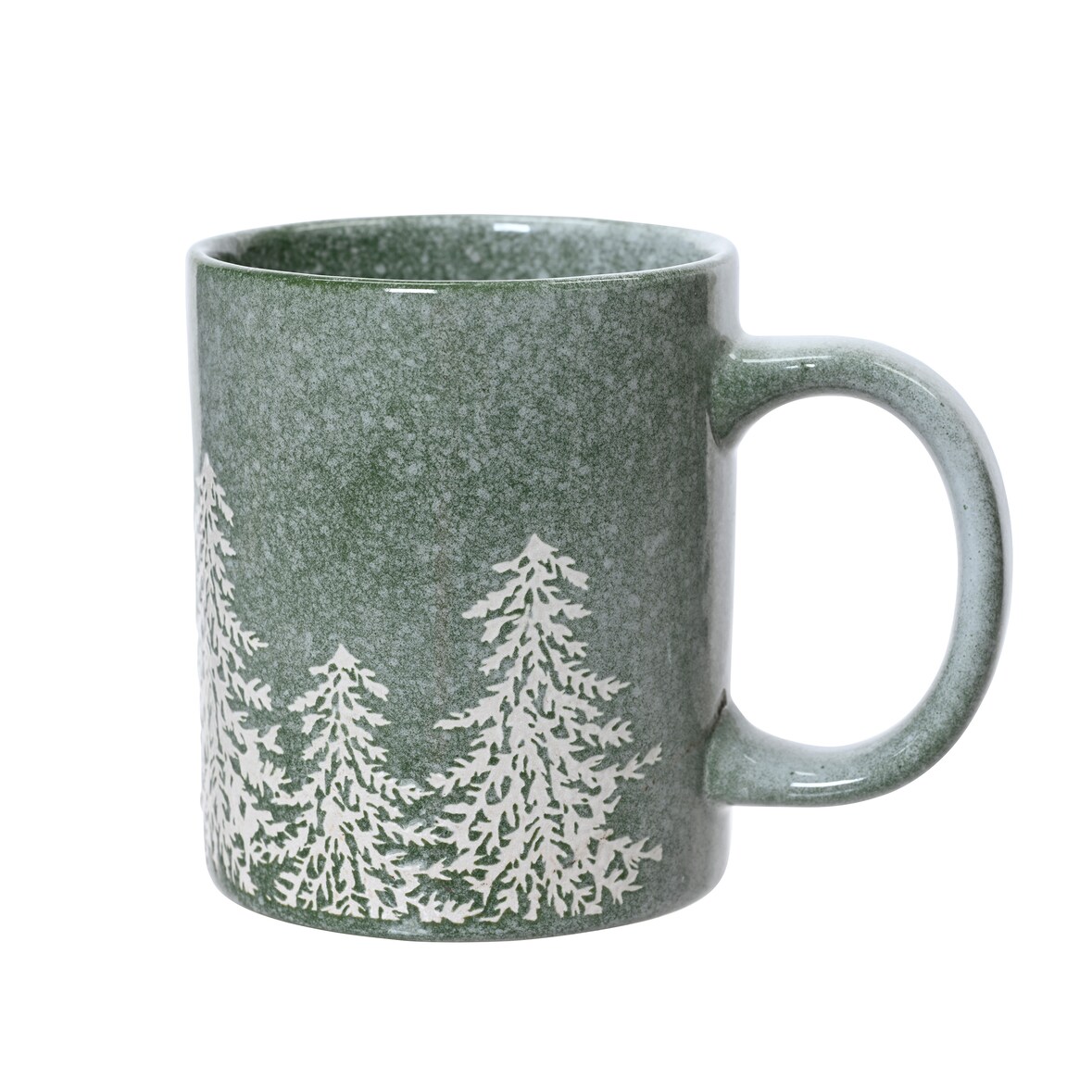 Steinguttasse 9,5cm Teetasse 310ml Weihnachtstasse Keramiktasse Kaffeetasse Grün Teebecher Steingut Tasse Vintage Kaffeebecher Keramik Geschirr Becher