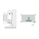 thumbnail of Belrad Universalheizkörper Kompakt Ventilheizkörper 6 Anschlüsse T22 400x1000-1245W