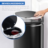 thumbnail of Sensor-Mülleimer Stahl Schwarz 30,5x30,5x68 cm, 42 L, mit Bewegungssensor und herausnehmbarem Inneneimer