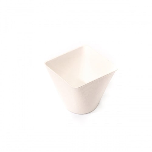 Dipschale aus Zuckerrohr in  Weiss, konisch, 50 x 50 x h45 mm, 40 Stück