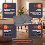 thumbnail of SalesFever Armlehnstuhl | 2er Set | Texturstoff | B 54 x T 55 x H 83 cm | Grau