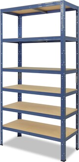 thumbnail of shelfplaza HOME 230x23x30 cm Schwerlastregal in blau mit 6 Böden und 145 kg Traglast pro Boden