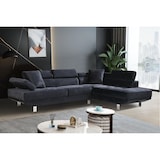 thumbnail of Sofa Rinconera Chaise Longue Executive negro 262x190cm vista de frente lado derecho