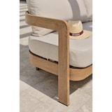 thumbnail of Salon bas de jardin 5 pl en aluminium imitation bois, coussins écrus - DAVAO