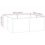 thumbnail of vidaXL Plantenbak 100x100x40 cm staal antracietkleurig