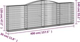 thumbnail of vidaXL Gabionen mit Hochbogen 20Stk. 400x30x120/140cm Verzinktes Eisen