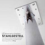 thumbnail of bümö Konferenztisch oval 220x103 cm großer Besprechungstisch in Asteiche, Besprechungstisch mit Säulen in Silber, Meetingtisch für 8 Personen,