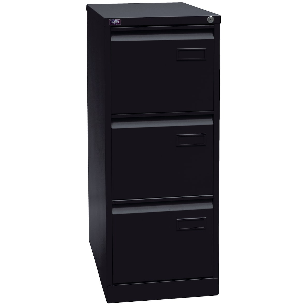 BISLEY Light Hängeregistraturschrank mit Schloss aus Metall in schwarz, 3 Schubladen, einbahnig - Hängeregisterschrank abschließbar, Hängeregistratur