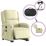 thumbnail of vidaXL Massagesessel mit Aufstehhilfe Elektrisch Creme Echtleder