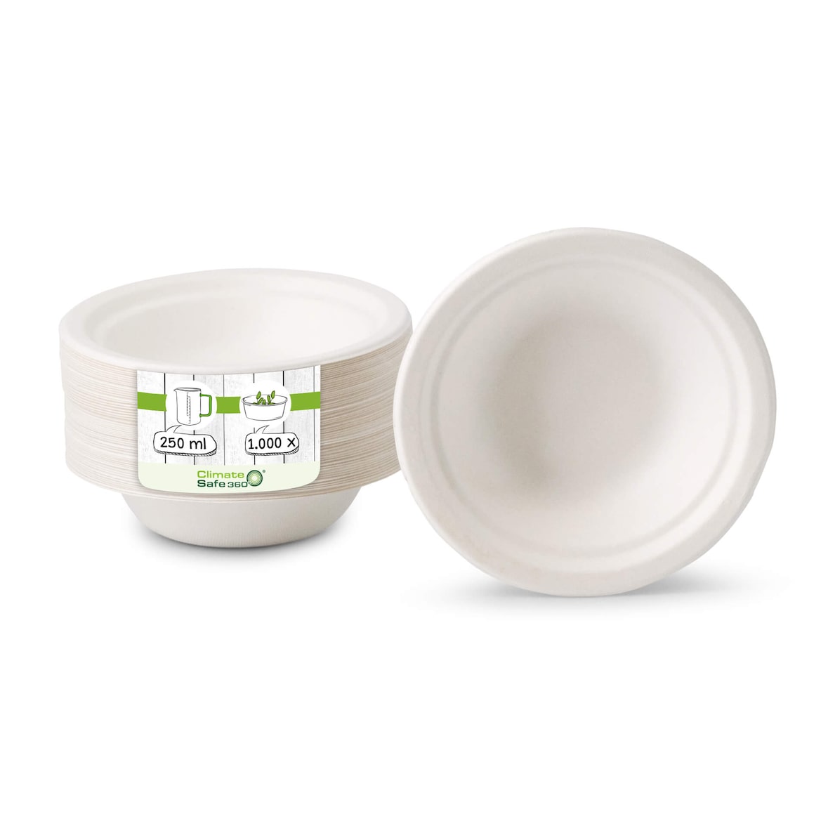 greenbox - Cana-de-açúcar-Tigelas 250 ml, redondo, 1000 Un..