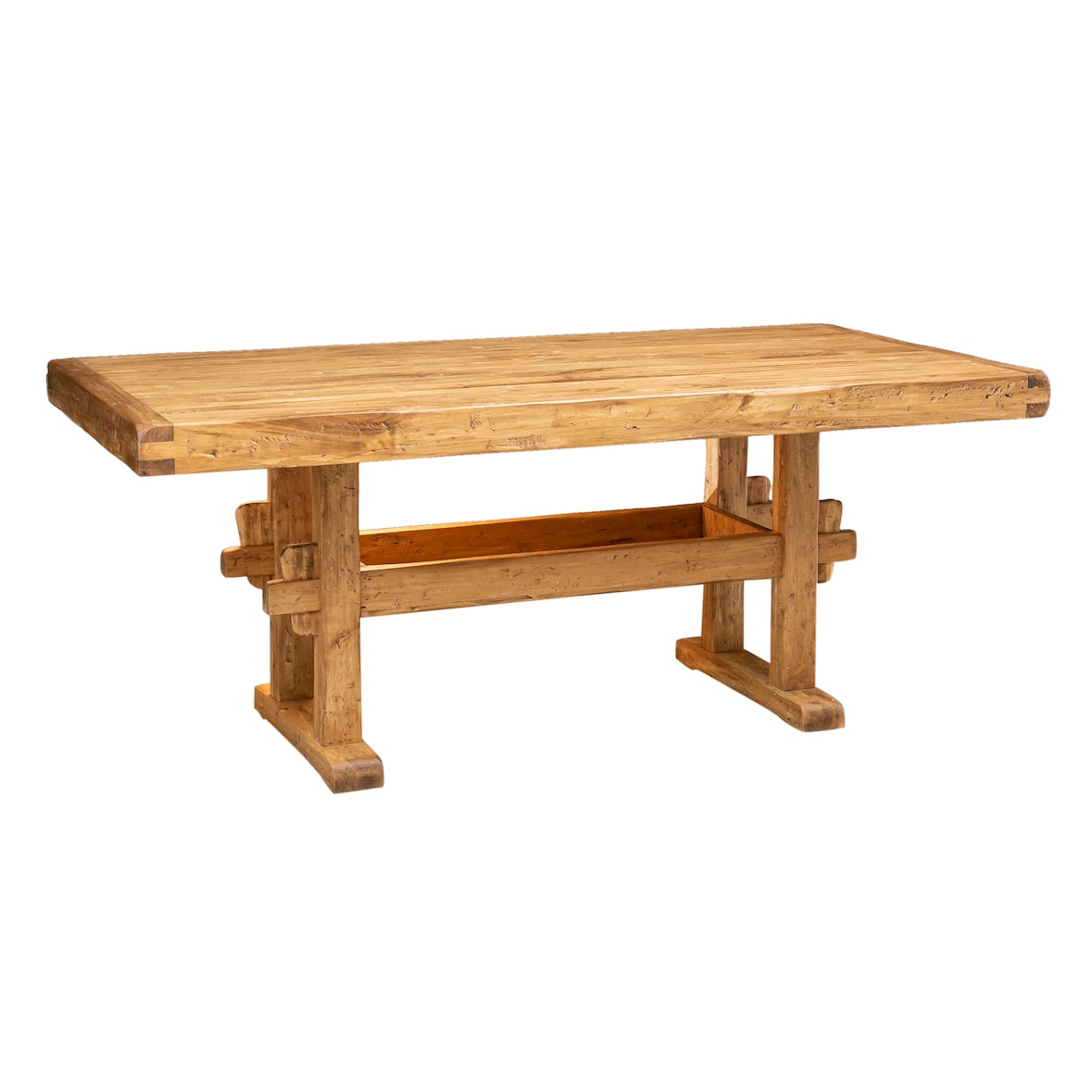 Biscottini Banco da falegname 200x100x80 cm - Tavolo in legno massello Soggiorno - Grande Tavolo Ristorante - Bancone Tavolo da lavoro Made in Italy