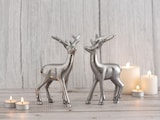 thumbnail of Deko Figur Hirsch VE 8x 2 Stück Tischdekoration Tierfigur Metall Weihnachtsdeko : silber