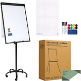 thumbnail of BRASQ Flipover Verrijdbaar Zwart 70x100 cm - Incl. 25 vellen papier, 4 Stiften, 8 Magneten, Wisser - Papierklem en Haken