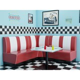 thumbnail of Gastro Sitzbank Americano Retro | Dinerbank Rot & Weiß | 140 cm breit | Amerikanische Sitzbank