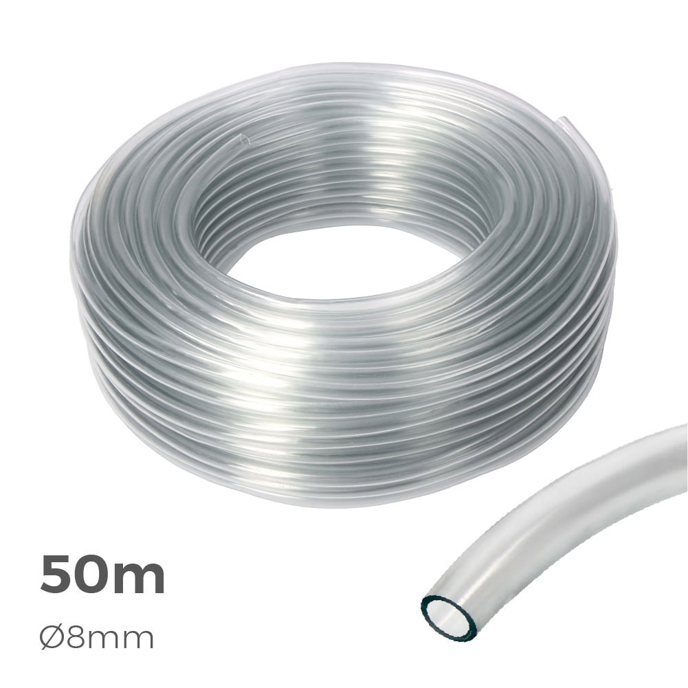 Manguera Cristal Transparente Ø Interior 8Mm Ø Exterior 12Mm Rollo 50M