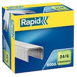 thumbnail of Grapas Rapid 24/6 mm. Caja 5000 Standard galvanizada. Pack de 10