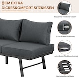 thumbnail of Merax Modulares Gartenlounge-Set für 5 Personen, Gartenmöbel Balkonset Sitzgruppe(3-tlg), inkl. Kissen, wetterfeste Loungemöbel, Grau