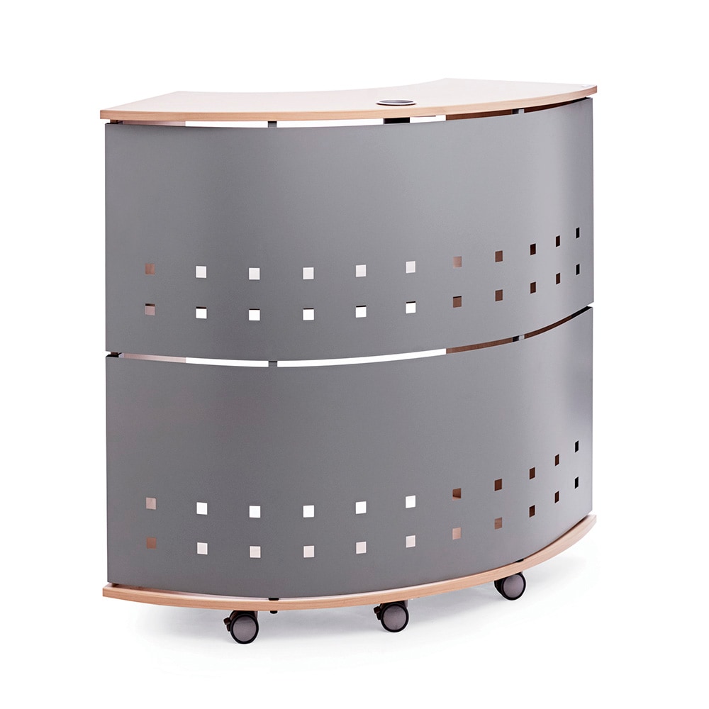 Rocada mostrador recepción semicircular haya. Medidas 125x106x38cm ( largo x alto x profundidad)