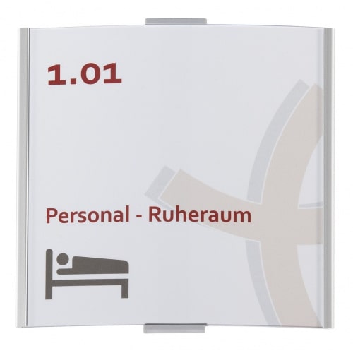 Frankfurt Türschild | 148x155mm | Aluminium silber | entspiegelte Abdeckung | einfache Montage Kleben oder Schrauben | Büroschild | Türschild Büro