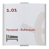 thumbnail of Frankfurt Türschild | 148x155mm | Aluminium silber | entspiegelte Abdeckung | einfache Montage Kleben oder Schrauben | Büroschild | Türschild Büro