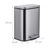 thumbnail of Relaxdays Mülleimer, 5 l, Fingerprint Schutz, Soft-Close, Pedal, entnehmbarer Inneneimer, Treteimer, Edelstahl, silber