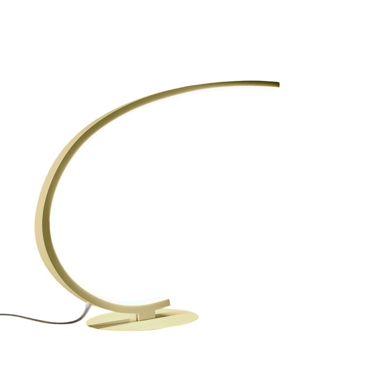 Iole dimmbare LED-Tischleuchte 12W warmes Licht 3000K - Gebürstetes Gold, modernes Design, Aluminium IP20