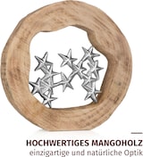 thumbnail of Dekofigur Sternenhimmel aus Mangoholz und Aluminium 27,5 cm Holzfigur mit Sternen im modernen Design Handarbeit Unikat für Kommode oder Fensterbank