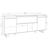 thumbnail of Sideboard, Schrank, Küche, Sideboard, Flurschrank, 210, 4 Türen, XXL Elektrokamin, Industriedesign, Modern, Eiche _ 418_12