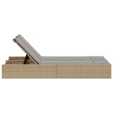 thumbnail of vidaXL Ligbed 2-persoons met kussens poly rattan beige