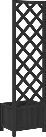 thumbnail of vidaXL Pflanzkübel mit Rankgitter Schwarz Massivholz Tanne