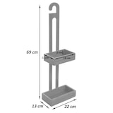 thumbnail of Prateleira de duche HWC-M23, organizador de casa de banho com cesto de duche, 2 cestos de bambu 69x22x13cm