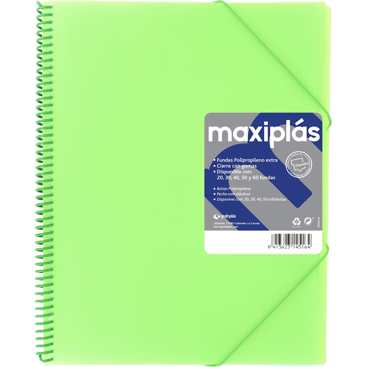 Pasta de capas Maxiplás 40 capas Translúcida Verde