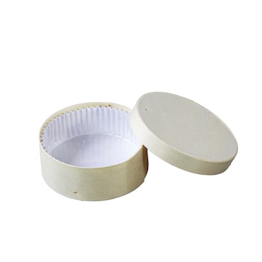 PACKNWOOD - 120uds - Caja redonda de madera FSC mix + papel ing - apta para horno H42mm 271ml