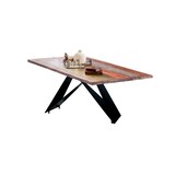 thumbnail of SIT Möbel Tafel 220x100 cm | 50 mm teruggewonnen houten blad gekleurd | metalen frame zwart | B 220 x D 100 x H 76,4 cm