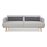 thumbnail of SalesFever 3-Sitzer Sofa mit Schlaffunktion | inkl. Zierkissen | Bezug Webstoff | Beine Pinienholz | B 214 x T 86 x H 83 cm | grau