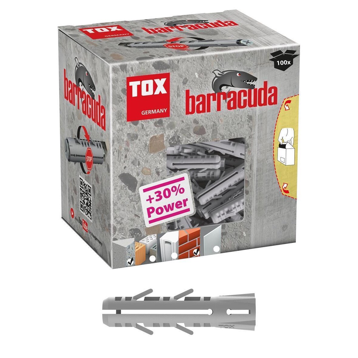 Spreizdübel Barracuda 30 % höhere Haltewerte von Tox 6 x 30 mm 100 Stück