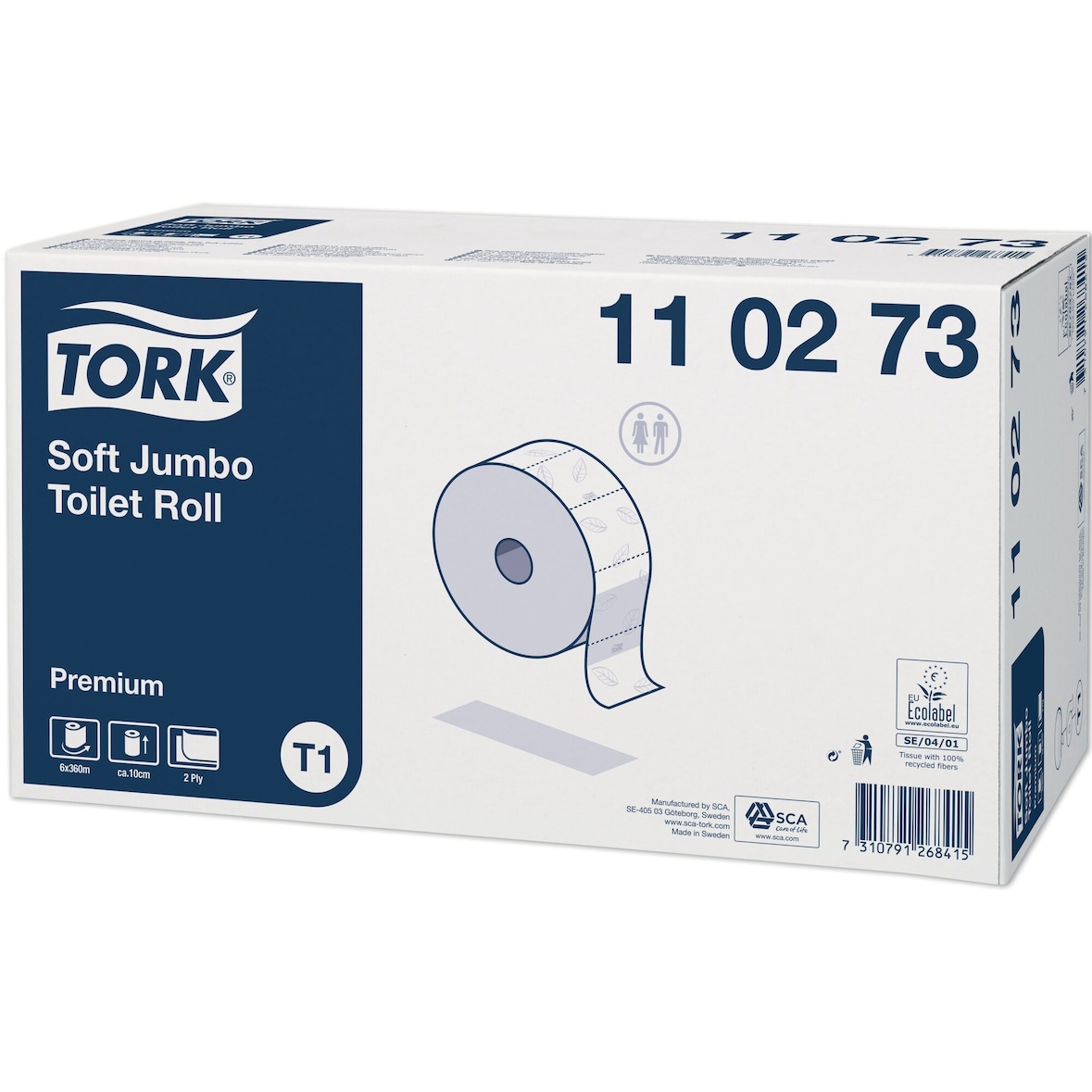 Toilettenpapier Premium Jumbo Rolle 2-lagig 10cmx360m weiß VE=6 Rollen
