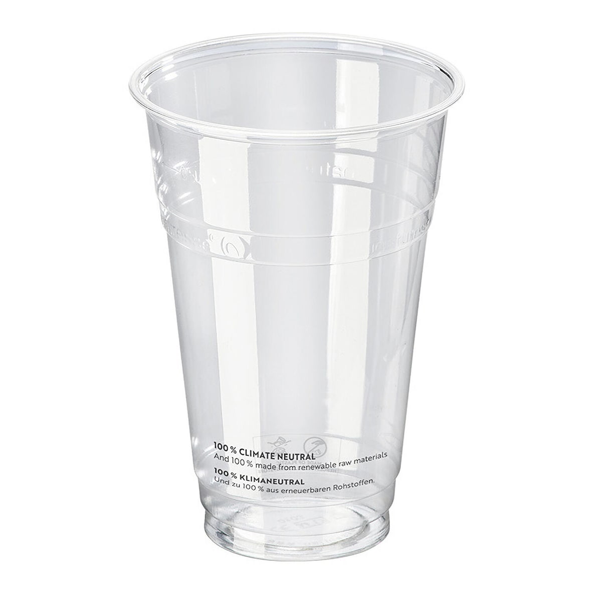 50x BIO Trinkbecher Bierbecher 500 ml Eichstrich O96 mm Bio-Kunststoff (PLA)