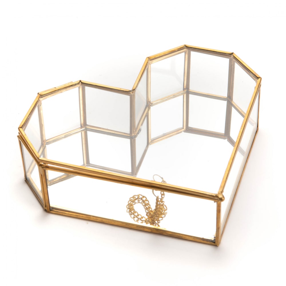 Boite à bijoux cœur doré -  Autre Métal Amadeus 5x17 cm