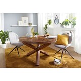 thumbnail of Design Esszimmertisch BOHA rund Ø 120 cm x 75 cm Sheesham Massiv-Holz, Landhaus Esstisch 4 Personen, Küchentisch Tisch für Esszimmer