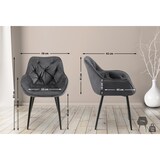 thumbnail of Lot de 2 chaises Tanna velours Gris foncé