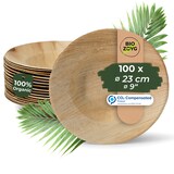 thumbnail of BIOZOYG 100 Stück tiefe Einwegteller Ø 23cm Suppenteller Palmblatt-Teller, Schale für Suppe und Eintöpfe, Partys und Catering, biologisch abbaubar