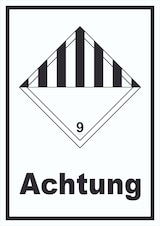 thumbnail of Schild verschiedene Gefahren Achtung Stoffe Material miscellaneous hochkant A3 Rückseite selbstklebend