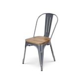 thumbnail of Chaise en métal Gris Silver et Assise en Bois Clair - Style Industriel - x4 Kosmi
