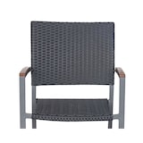 thumbnail of METRO PROFESSIONAL Sedia impilabile con braccioli Raikki, alluminio/polirattan/legno di teak, nero/grigio