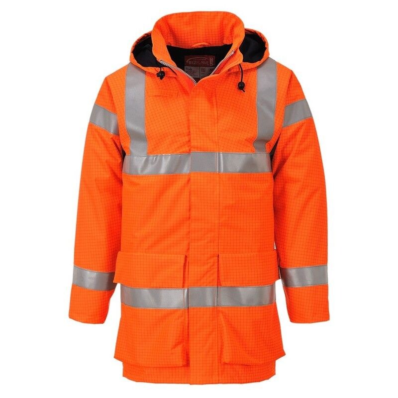 Portwest - Veste de pluie multirisques non doublée haute visibilité LITE BIZFLAME Orange Taille 3XL