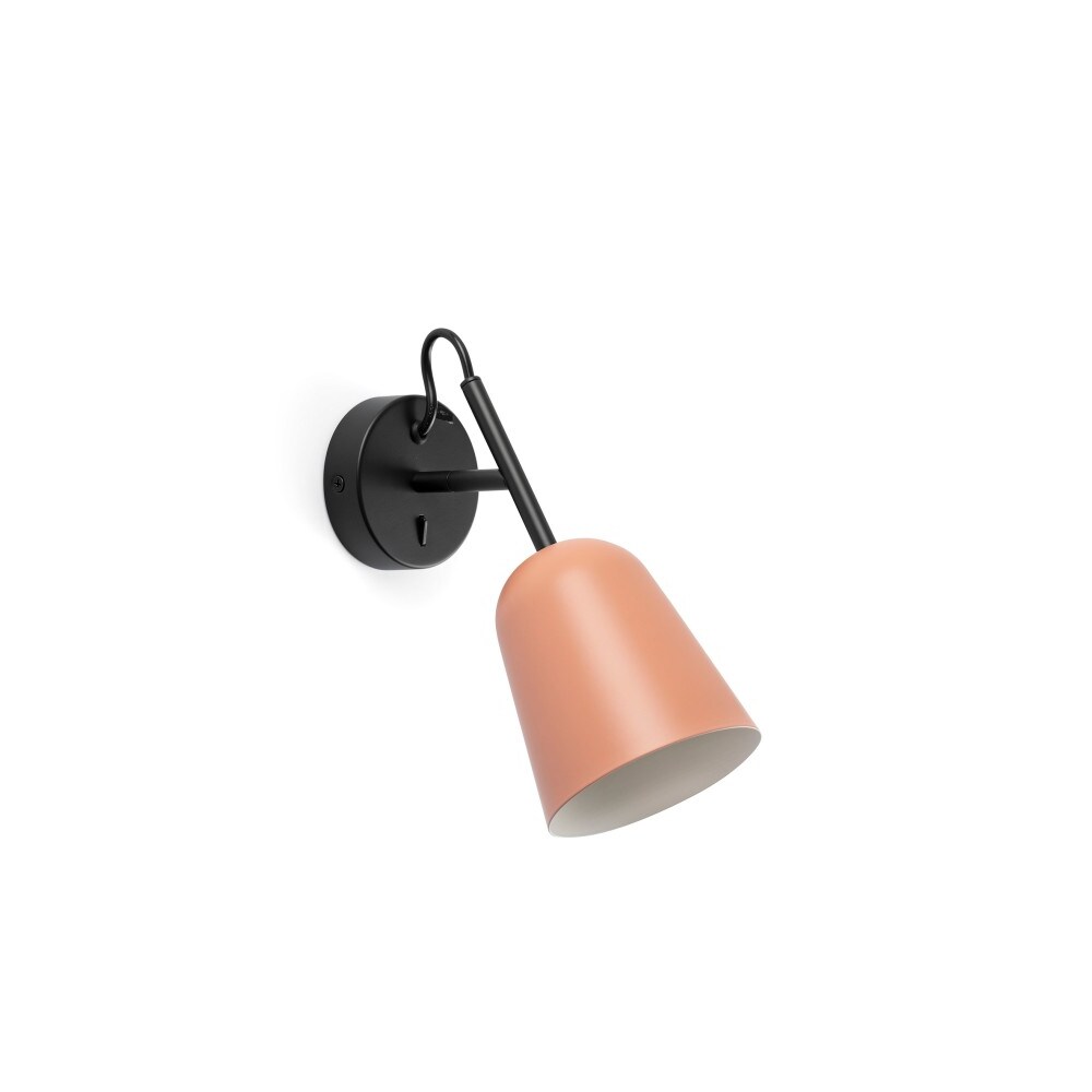 studio, roze metalen wandlamp, Faro Barcelona