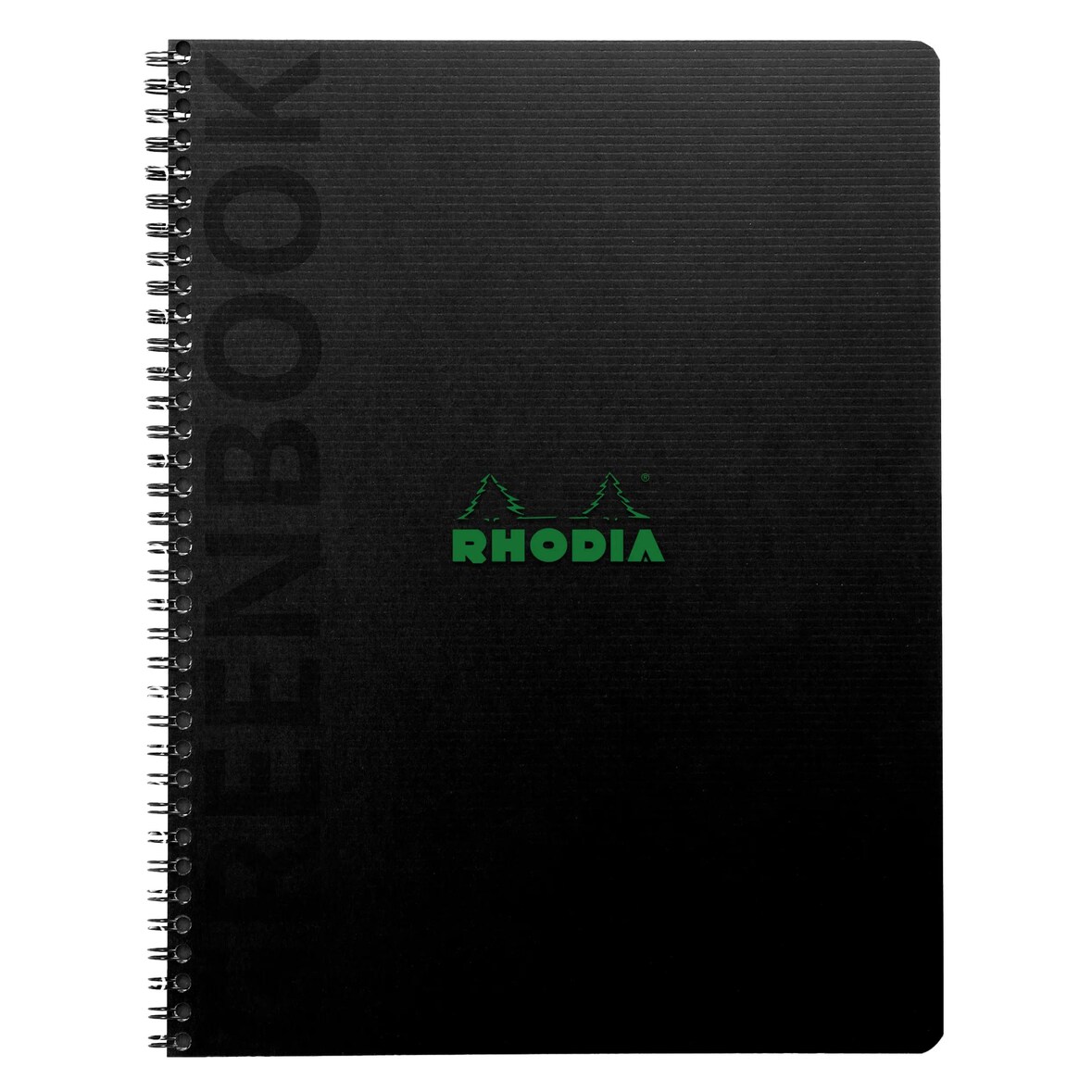 Rhodia 5x Greenbook, Notizbuch A5+ aus festem recycelbarem Recyclingkarton 715g/m2, 80 Bl, Recyclingpapier 90g, 6-fach gelocht - Schwarz 119925C