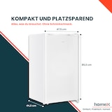 thumbnail of homeX Kühlschrank ohne Gefrierfach, Vollraumkühlschrank klein - 88 Liter, Tischkühlschrank freistehend, weiß, CS1016-W